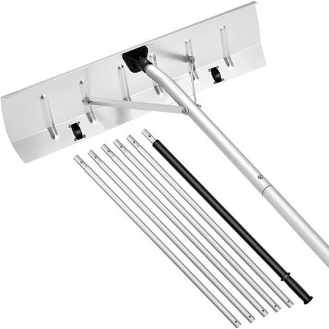 Schnee Dachrechen, 66 cm Alu-Klinge, 142–606 cm verstellbarer Schneeschieber mit Rädern, Schneeräumwerkzeug mit rutschfestem Griff, Hausdachrechen zum Entfernen von Laub & Schnee (1/5)
