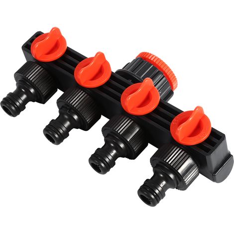 Diviseur de Tuyau d'Arrosage 4 Voies en Plastique pour Irrigation Goutte à Goutte Jardin