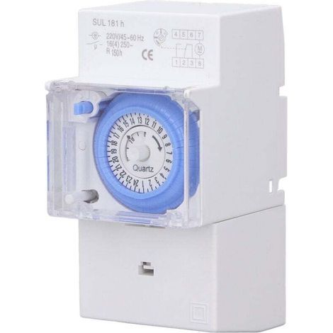 Timer meccanico impermeabile da 24 ore per uso esterno, programmabile, 230 V CA, IP44, montaggio a parete (1/5)