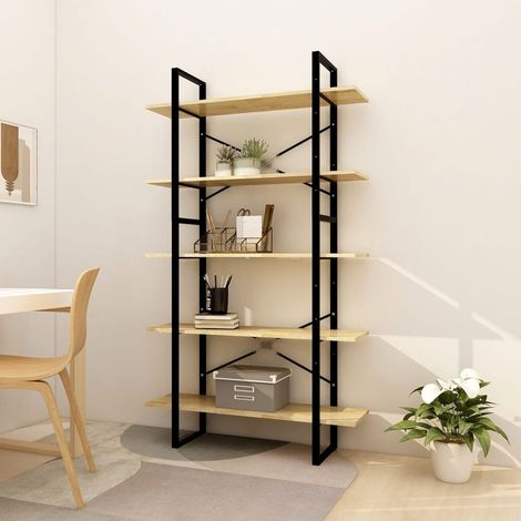 Bibliothèque à 5 niveaux Meuble de Rangement  Meuble Étagère 100x30x175 cm Bois de pin 32473 (1/5)