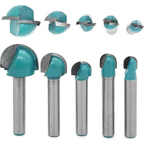 5 Pcs 6mm Tige Routeur Core Box Bits CNC Fraise à Rainure Ronde Outils à Bois 6mm/8mm/10mm/12mm/18mm (1/5)