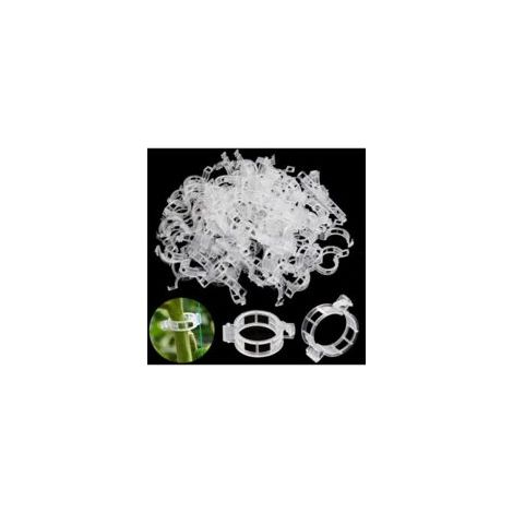 100 Pflanzenstützclips, Gemüseclips, Kunststoff-Befestigungsclips für Gartenpflanzen, geeignet für Tomaten, Kletterpflanzen und Gemüse, Weiß H151 - Crezuo (1/4)