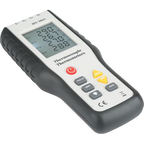 HT-9815 4-Kanal-Digitalthermometer, Typ K, professioneller Thermoelementsensor, präzise Temperaturmessung (1/5)