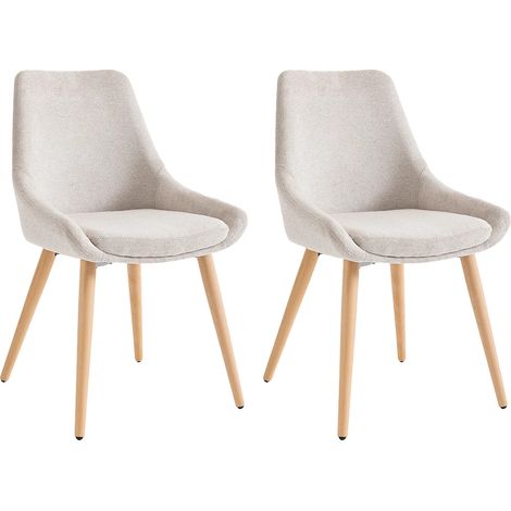 Sedia in Tessuto e Faggio Beige - Lotto di 2 - MASURIE (1/5)