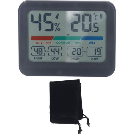 Termometro Igrometro Digitale – Display HD, Precisione ±0,5°C, Memoria MAX/MIN – Design Moderno e Compatto – Ideale per Casa, Ufficio e Serra (1/5)