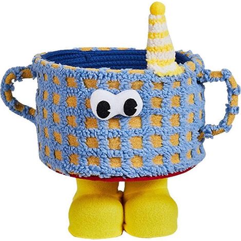 Panier de rangement mignon pour tasses, boîte de rangement amusante avec poignées, panier à linge, panier à jouets, cadeau, décoration intérieure, bleu (1/5)