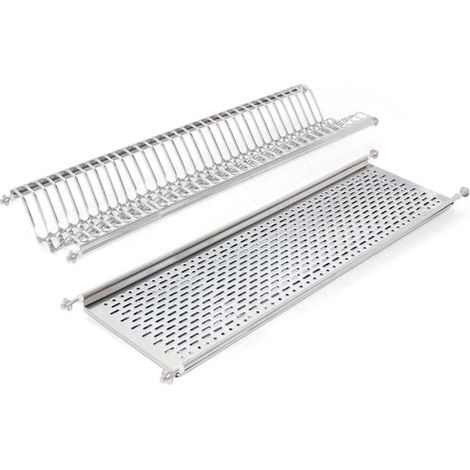 Emuca Egouttoir porte-assiettes pour meuble haut, module 900mm, Acier inoxydable