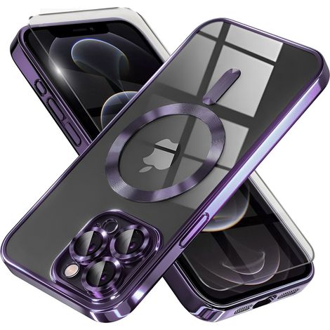 Custodia per iPhone 12 Pro, Electro MagSafe, viola + pellicola protettiva per lo schermo (1/5)