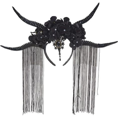 Serre-tête antilope pour Halloween et cornes de diable - Bandeau gothique pour le jour des morts (1/5)