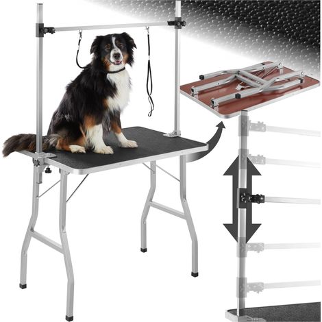 Table de toilettage avec deux sangles - noir/gris