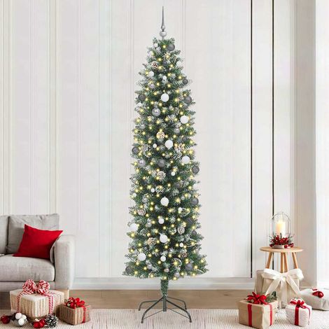 Árbol Navideño Artificial Delgado con 300 LED Verde y 240 cm vidaXL (1/5)