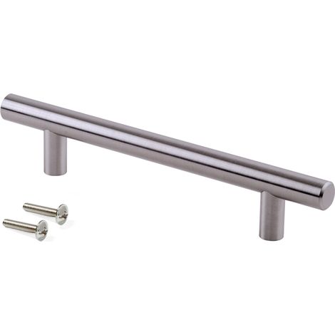 Maniglia per mobile Orlando, D. 12 mm, interasse 384 mm, Acciaio, Nichel satinato 9290051 EMUCA