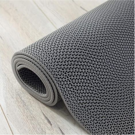 Tapis de drainage antidérapant au mètre, 300 x 90 cm, antidérapant, PVC creux, tapis de bain, tapis de douche, tapis commercial pour cuisine, salle de bain, balcon, couloir, gris (1/5)