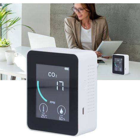 Détecteur de dioxyde de carbone 2CO1T, appareil de mesure de la qualité de l'air, thermomètre, hygromètre, COVT, blanc (1/5)