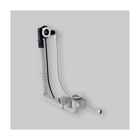 Siphon pour baignoire avec entraînement de rotation et trop-plein Ø 52 - L. 28 cm (1/5)