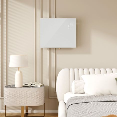 Biubiubath Radiateur électrique 1000W, sans ventilateur, normes CE/GS, montage aisé, mural, sur roulettes, thermostat