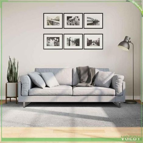 Tapis - FAFEISY - IZA - poils courts - gris 160x230 cm - antidérapant (1/5)