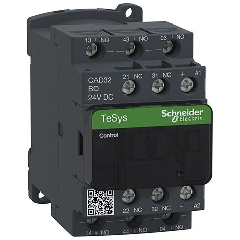 Contactor de potencia TeSys CAD-32 3NA+2NC 10A bobina 24VCC CAD32BD de Schneider