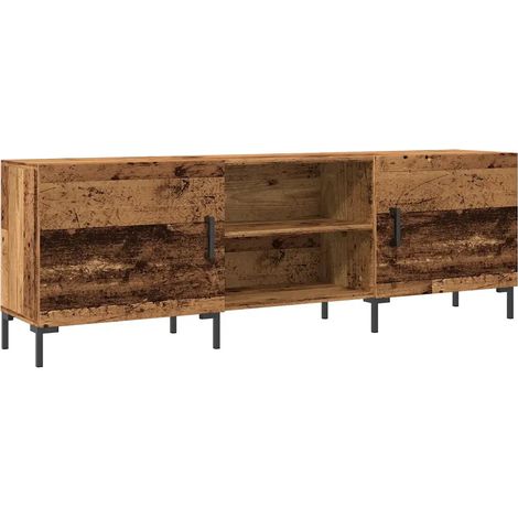 Mueble de TV práctico con amplio espacio de almacenamiento 150 x 30 x 50 cm fabricado en madera de ingeniería con acabado envejecido 020051148 (1/5)