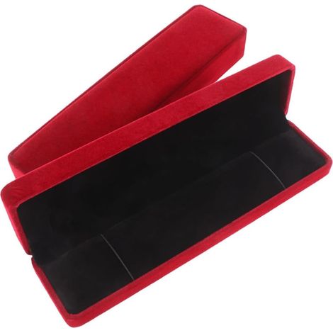 boite organisateur collier en flanelle, lot de 2 pièces, rouge, pour colliers et pendentifs, stockage et affichage, cadeau de Saint-Valentin (1/5)
