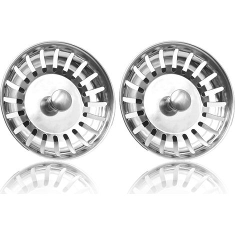 2 PCS Crépine d'évier, Bouchon de vidange de crépine d'épaississement en Acier Inoxydable de Cuisine, dimensionné pour Les éviers 79-82 mm (diamètre : 80 mm)