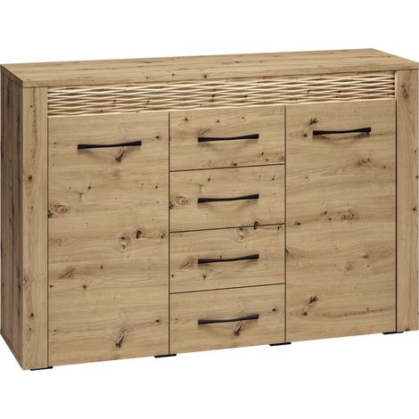 Kommode in Artisan Eiche Nb. ARTA-131 mit LED Beleuchtung, B/H/T: ca. 138/94/40 cm (1/5)