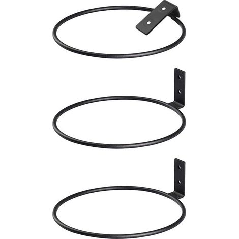 GDHZS- 3 Pièces Support Mural pour Pot de Fleur,Anneau de Support de Pot de Fleur,Supports Muraux pour Pot de Fleurs,Anneau de Pot de Fleurs en Métal noir (1/5)