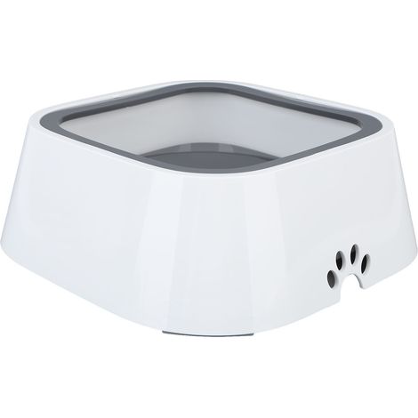 Langsam trocknender, spritzwassergeschützter, rutschfester Wassernapf für Haustiere, ideal für den Transport im Auto, großer Napf für Hunde und Katzen, grau. (1/5)