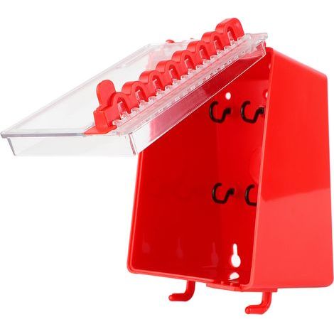 Boîte de verrouillage murale, 8 positions de trous, serrures suspendues, combinaison de clés avec panneau Transparent. (1/5)