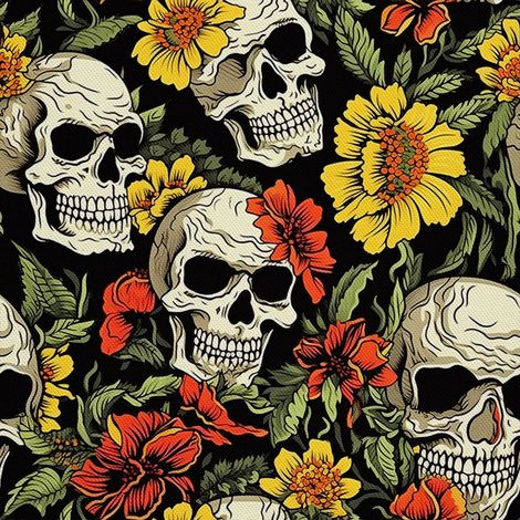 Tela Oxford decorativa para exteriores - Motivo de calavera I DX4972 (1/5)