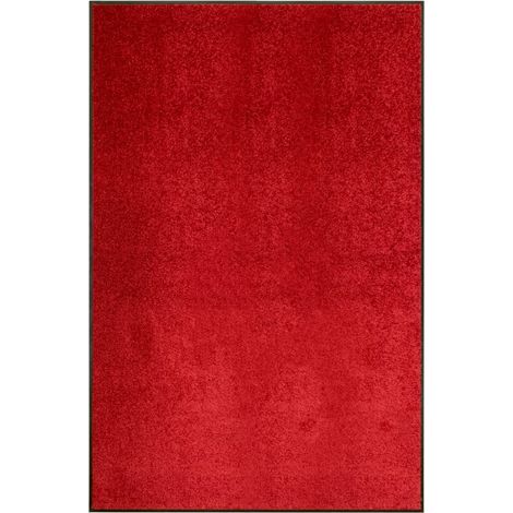 Paillasson lavable 120 x 180 cm polyamide rouge PVC antidérapant DEC040626