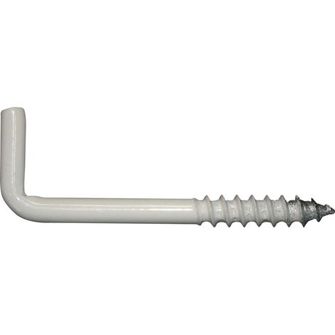 Schraubhaken mit Holzgewinde Haken Wandhaken 3,5x30 mm Stahl weiß beschichtet (1/3)