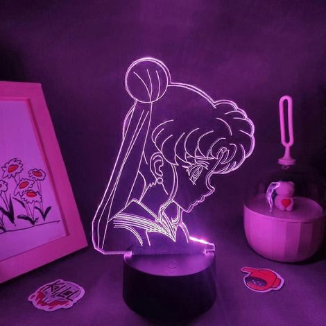 Lampe LED 3D à illusion d'optique Sailor Moon, veilleuse LED Sailor Moon pour chambre d'enfant, décoration manga, cadeau de Noël ou d'anniversaire, jouet (1/5)