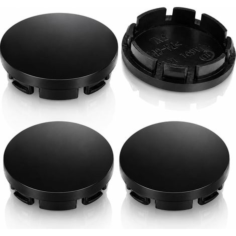 4PCS Cache Moyeu 56mm, Cache Moyeu Seat Universels, Plastique ABS avec Anneau en Acier, Enjoliveurs Centre de Roue Voiture Noir pour Jantes OD 56mm ID 53mm, Accessoires Auto (1/5)