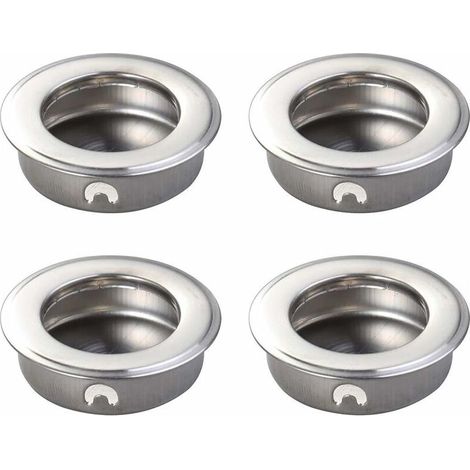 4 PCS 35mm Plat en Acier Inoxydable Encastré Encastré z Le Doigt Insérez La Porte Coulissante Poignée Cabinet r Tiroir Matériel (1/4)