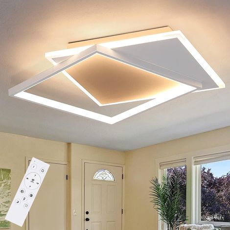 ZMH – Plafonnier LED dimmable carré 44W – Température de couleur 3000-6000K – Télécommande incluse – 40x40cm pour salon, bureau, cuisine