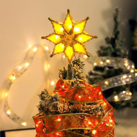 Étoile Lumineuse Pour Sommet De Sapin - Projecteur LED Octogonal - Décoration De Noël Intérieur Extérieur - 1 Pièce (1/5)
