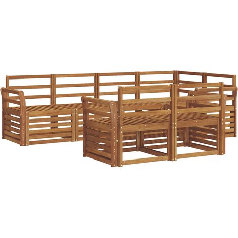 Set divano sezionale 7 pcs Naturale vidaXL