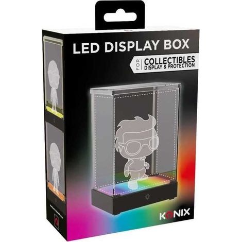 Vitrine LED Display Box pour figurine - KONIX - Compatible Funko Pop / Banpresto Qposket - Éclairage RVB - Câble USB (1/3)