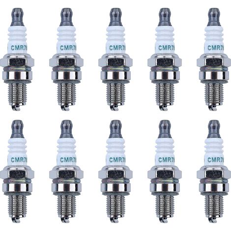 10 pcs Bougie CMR7H pour Husqvarna 506615101 544260901, Remplacement de Bougie pour Champion RZ7C NGK Débroussailleuses Tronçonneuses (1/5)