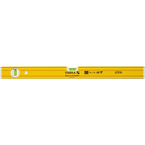 Niveau à bulle, profilé rectangulaire nervuré en métal léger, Modèle : Avec une nivelle verticale, Long. 120 cm, Type 80 A