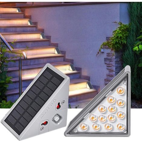 Lot de 2 Lampes solaires d'extérieur étanches Lumières D'appel De Bordure, Éclairage De Bordure Lumières D'escalier Solaires Extérieures Imperméables pour escaliers, Porche, Patio (1/4)