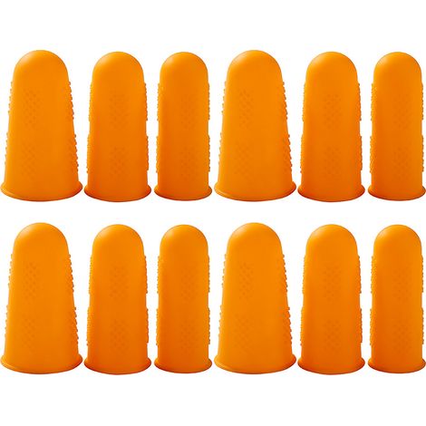 Capuchon Doigt Silicone - Protection Pour Colle Chaude Cire Résine Adhésif - 12 Pièces 3 Tailles (1/5)