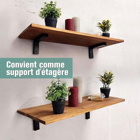 Set of Industrial Wall Brackets, Heavy Load Brackets, Console Bracket for Washbasin with Screws (25 cm) (1/4)