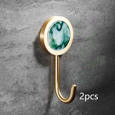 Crochet, coquille verte Salle de Bain Porte Serviette à Puissant Crochet Douche Murale Support Peignoir 2 Pièces