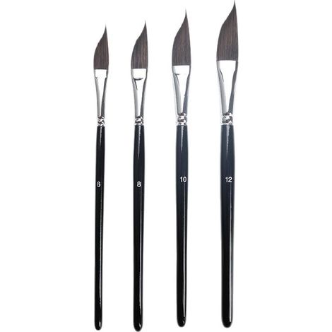 Set 4pcs Pinceaux Pinceau Aquarelle et Acrylique, Lot de Pinceaux Peinture Acrylique Dague, Pinceaux Peinture pour Lignes Fines, Pinceau Liner, Pinceau Fin pour Gouache, Huile, 1pcs Noir (1/5)