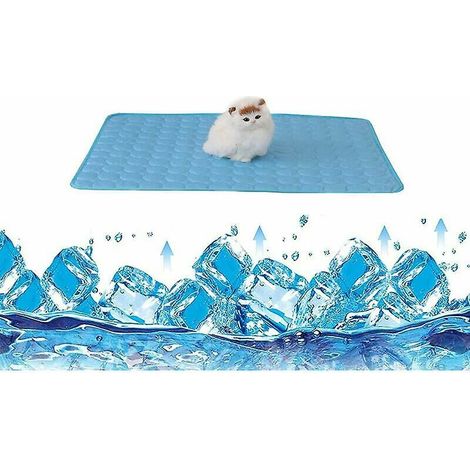 Kühlmatte für Hunde, Kühlmatte, silberne Eismatte, atmungsaktives Netz, Eisseide, selbstbelüftende Haustiermatte, Polsterkissen für kleine und mittelgroße Hunde oder Katzen, XL-100 x 75 cm (1/4)
