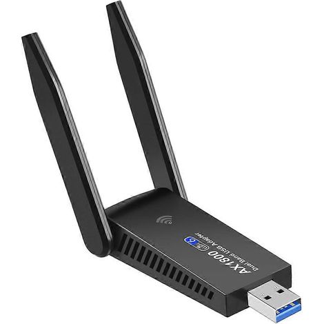 Adaptateur réseau WiFi 6 1800 Mbps USB 3.0 AX1800, récepteur LAN sans fil double bande 2,4 GHz/5 GHz avec 2 antennes 5 dBi (1/5)