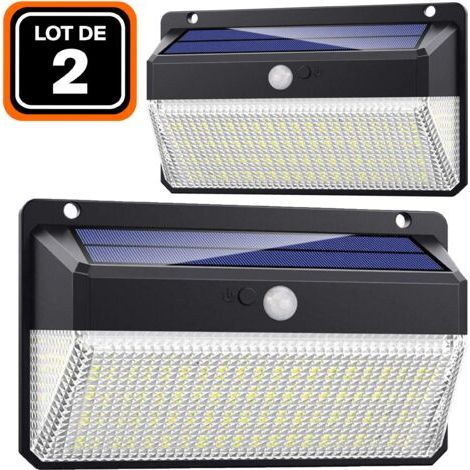 Lot de 2 projecteurs solaires à détecteur de mouvement 2000LM – Angle d'éclairage 270º – IP65 – Batterie 2200mAh – Économie d'énergie 30% (1/5)