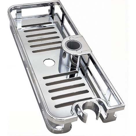 Organisateur de salle de bain multifonction avec barre de levage, porte-savon et étagère sans perçage